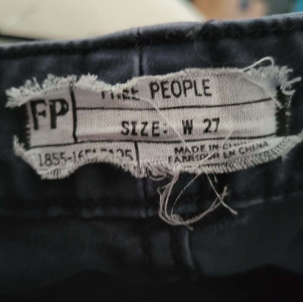 Free People Gray Velvet feel Back Zip Pants size 27 - Picture 5 of 6